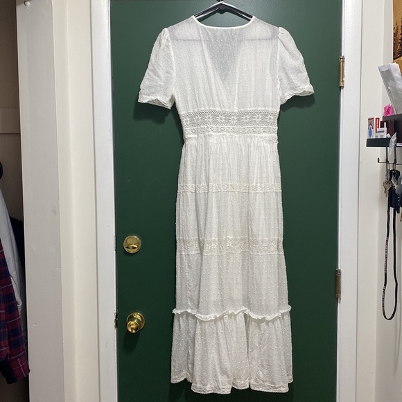 Lulus Folklore White Swiss Dot Lace Tiered Dress - Picture 3 of 7